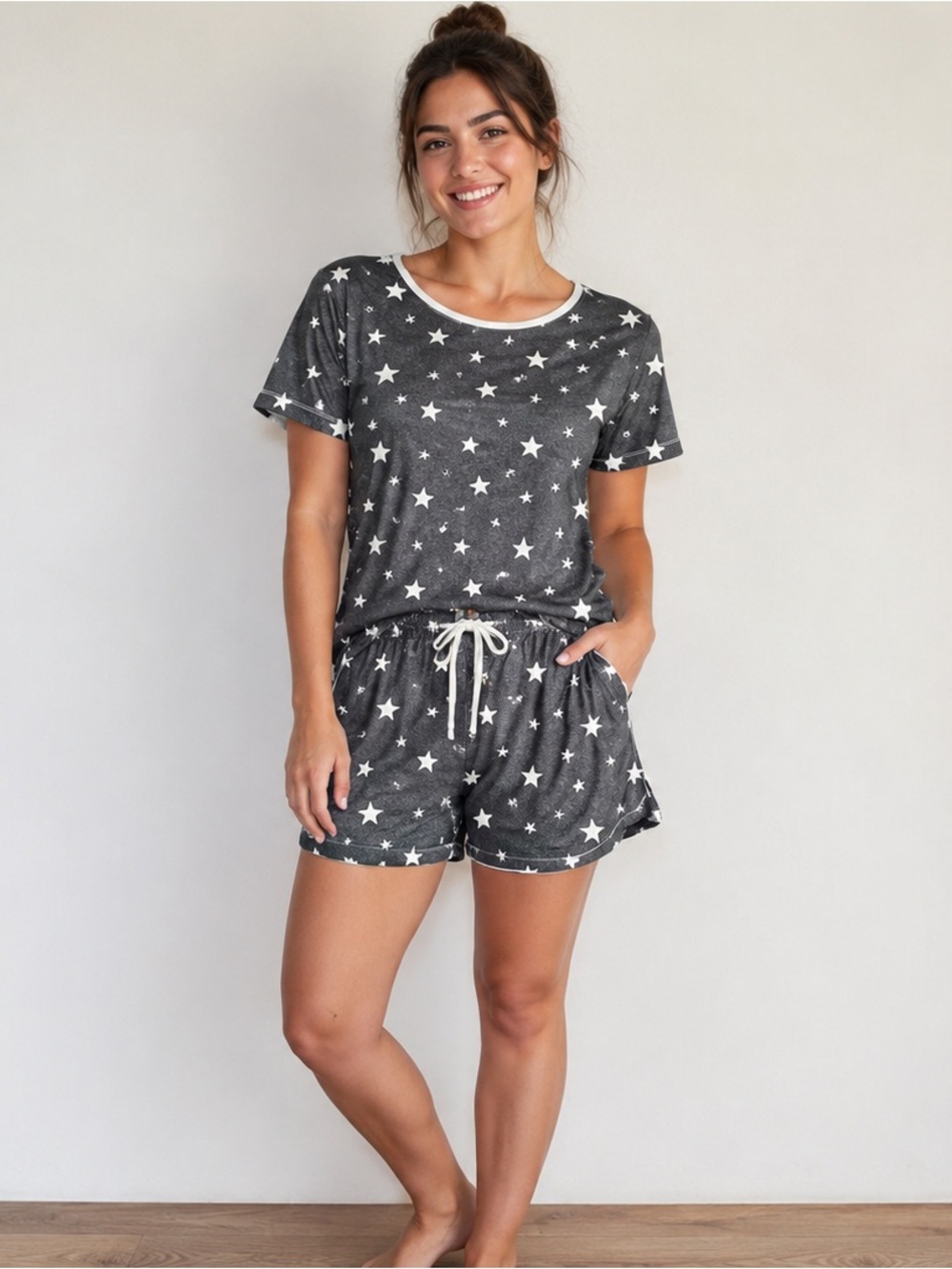 Women's Star Print Short Pajama Set.